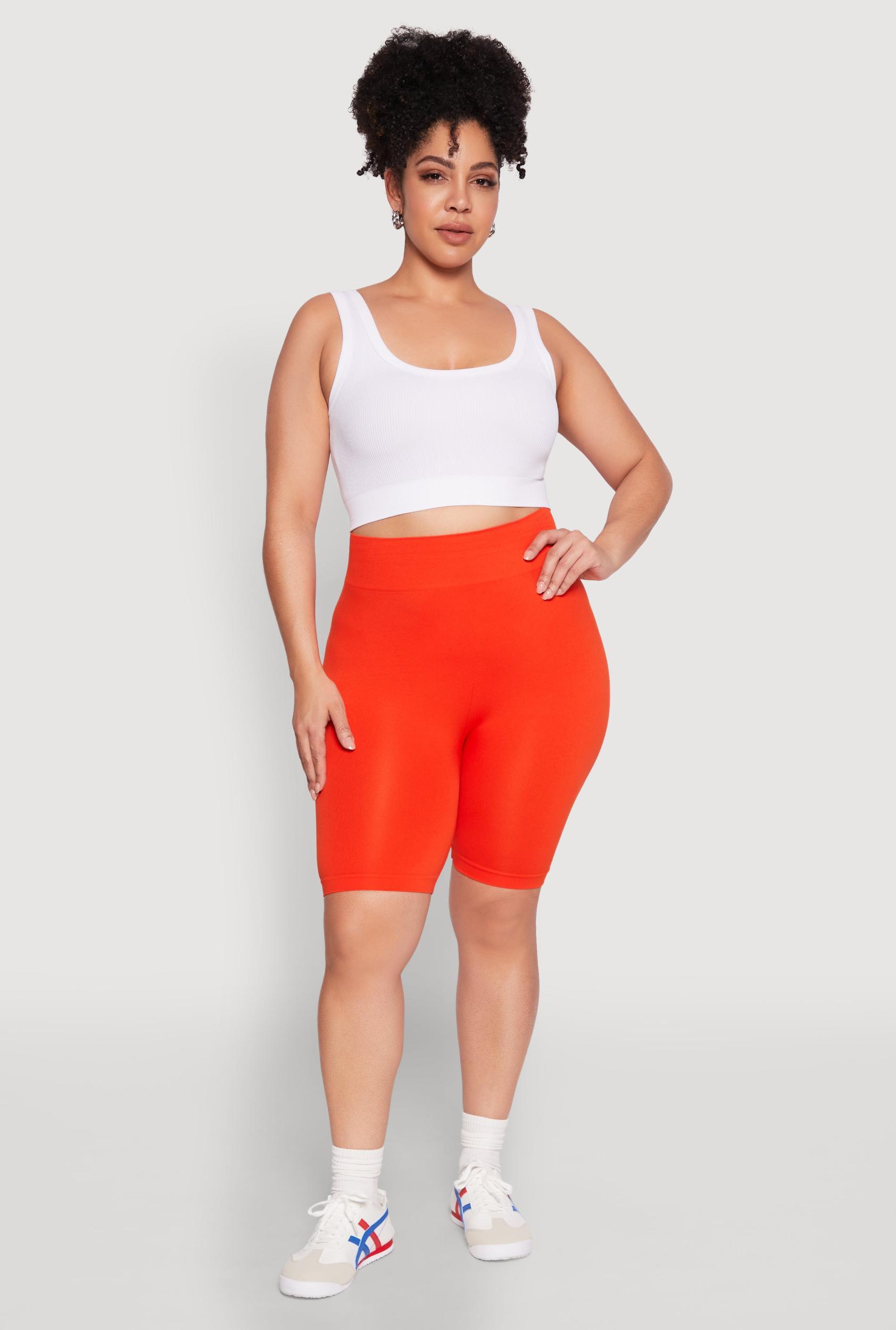 Womens Plus Size High Waist Seamless Biker Shorts Product Image