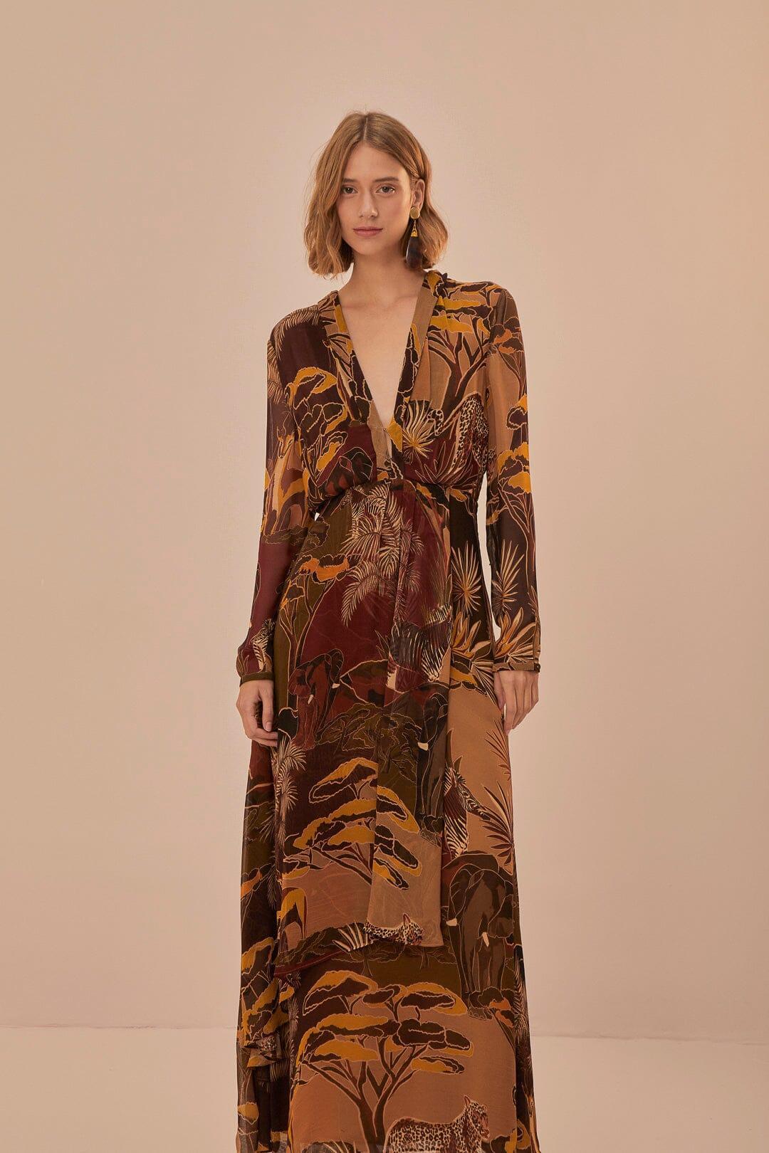 Caramel Savana Dream Maxi Dress, SAVANA DREAM CARAMEL / XXS Product Image