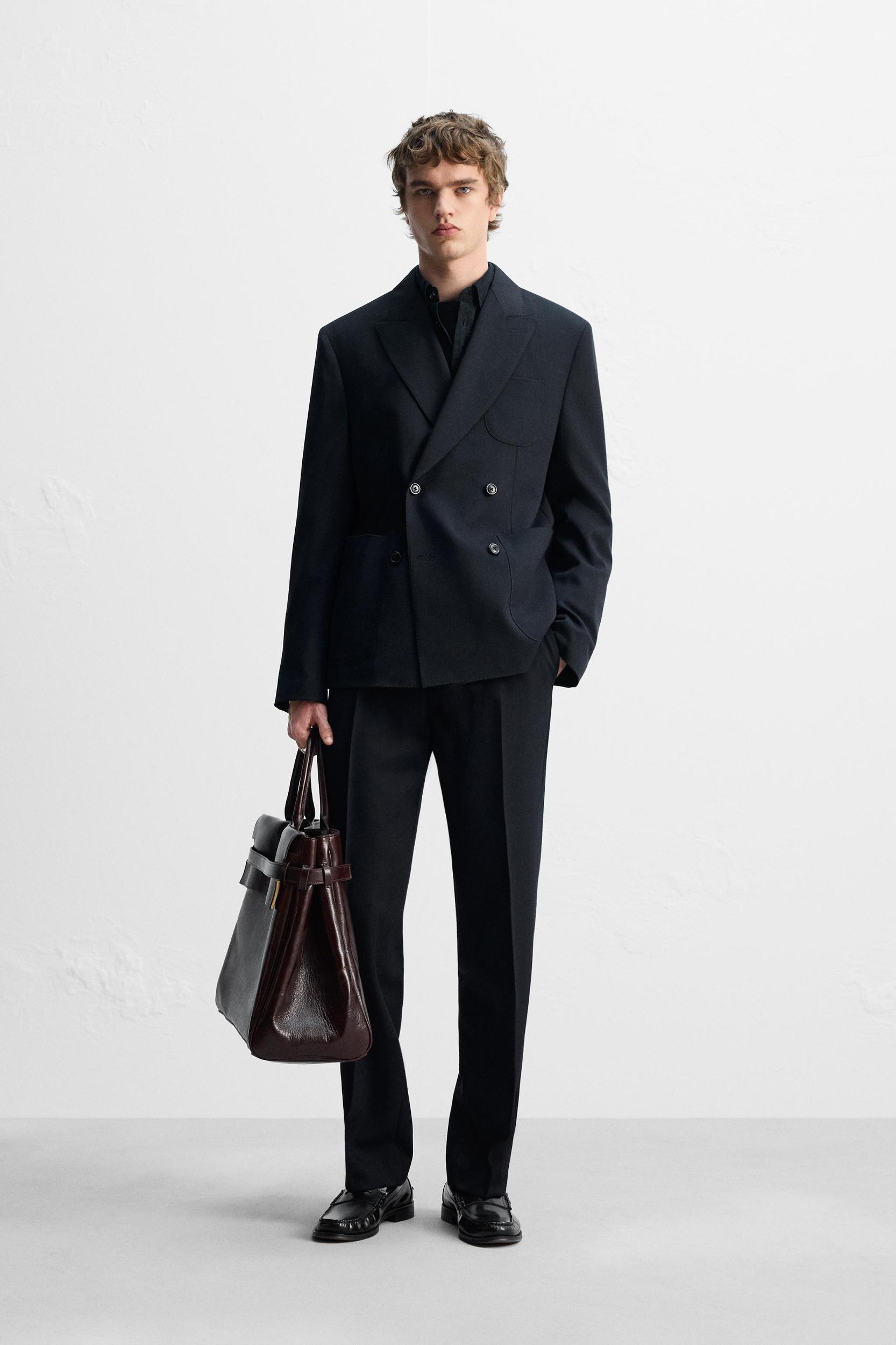 100% WOOL DOUBLE-BREASTED SUIT JACKET Product Image