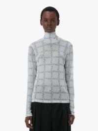 SHEER LONG SLEEVE TURTLENECK TOP in white | JW Anderson US  Product Image