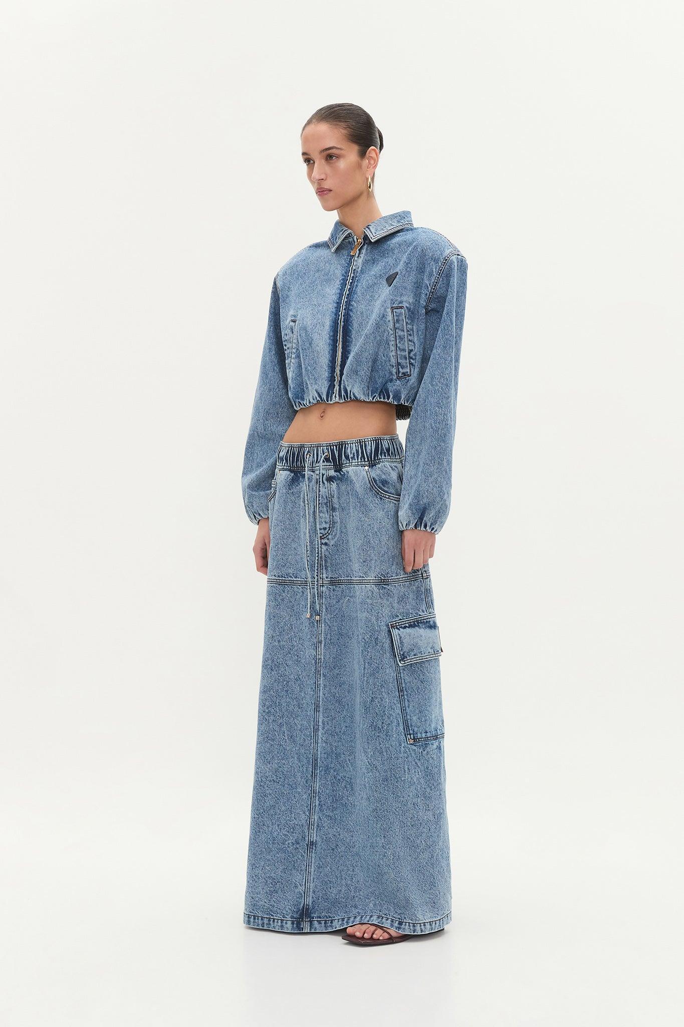 Blues Denim Cargo Bomber Product Image