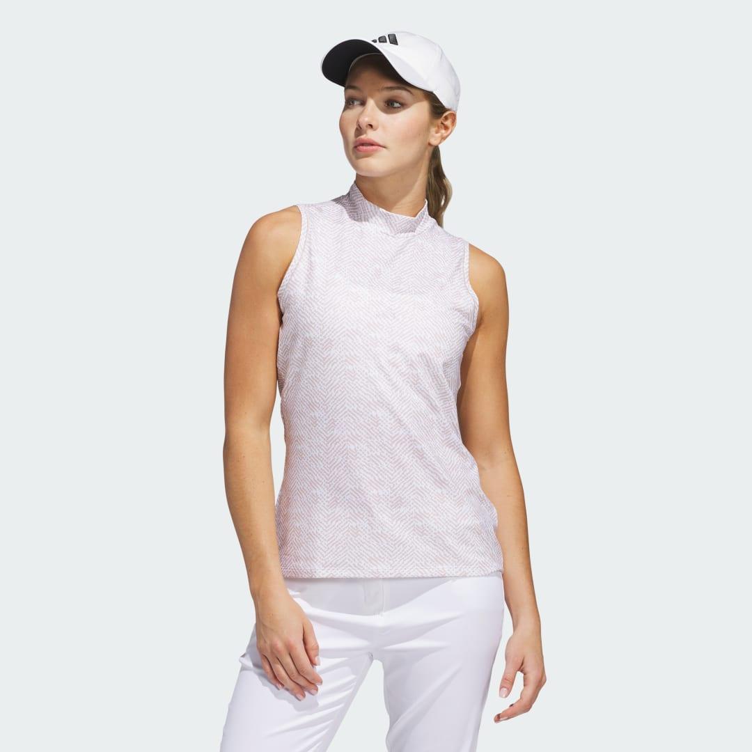 adidas Ultimate365 Mock Polo Shirt Wonder Taupe M Womens Product Image