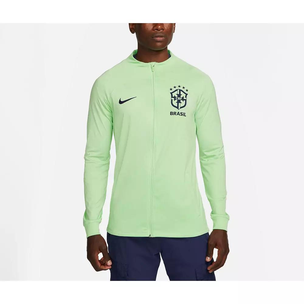 Men's Nike Brazil National Team Green Strike Raglan Full-Zip Performance Track Jacket, Size: XL, Soc Green Product Image