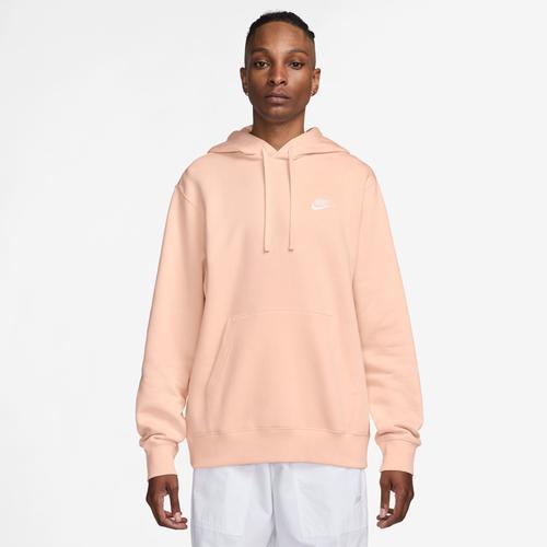 Nike Mens Nike Club Pullover Hoodie - Mens White/Washed Coral/Washed Coral Product Image
