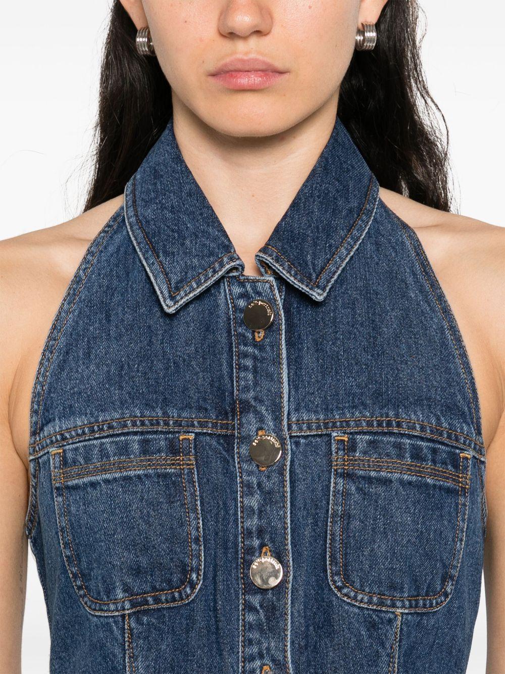 denim sleeveless mini dress Product Image