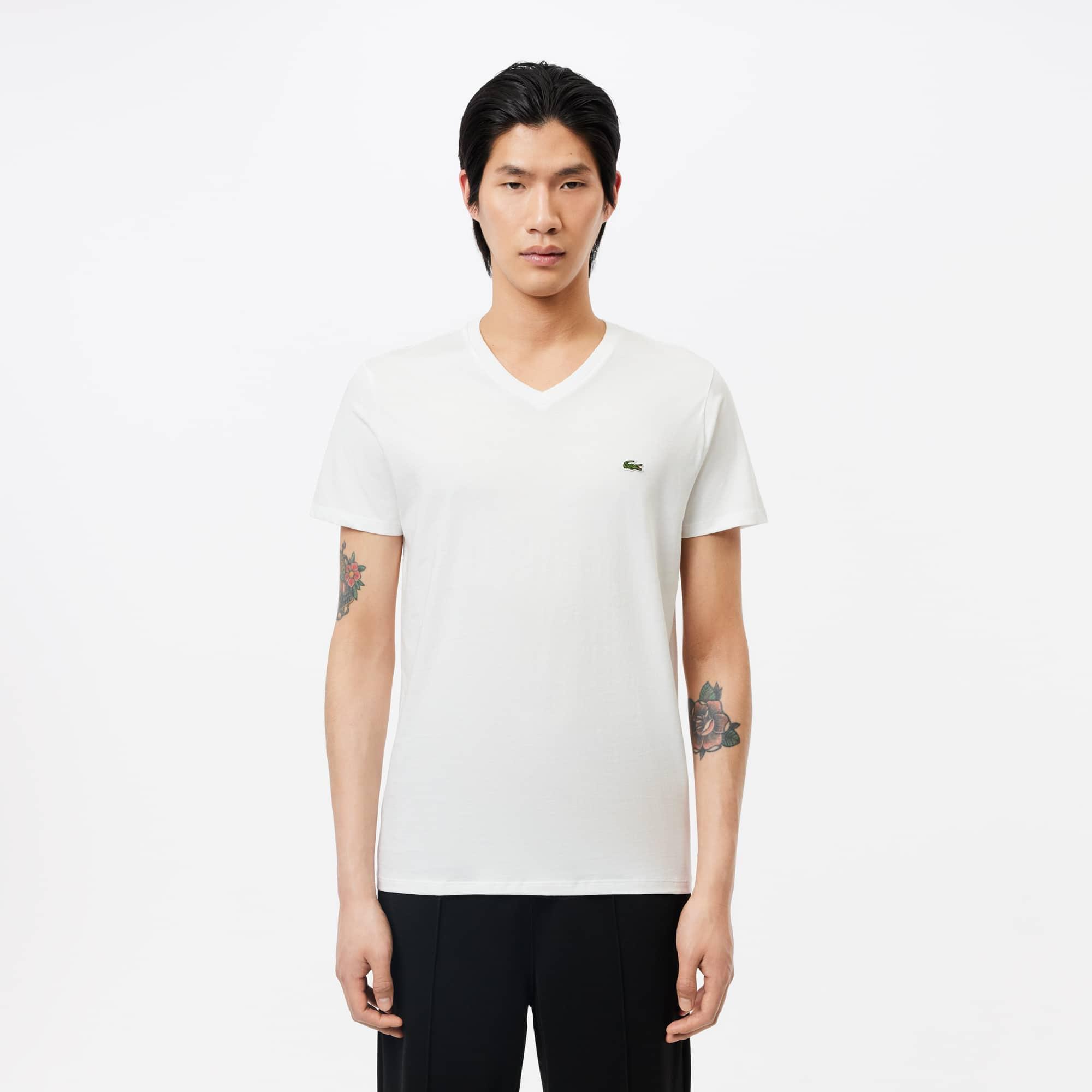 Lightweight Cotton Pima V Neck T-shirt Product Image