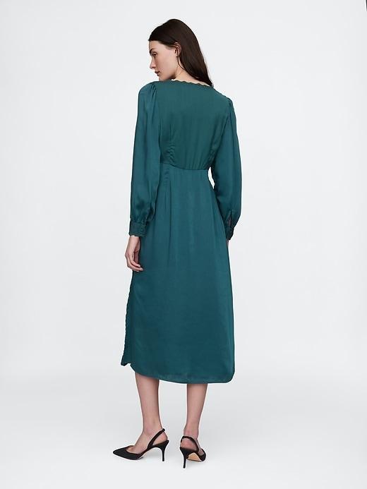 Satin Empire Midi Dress Product Image