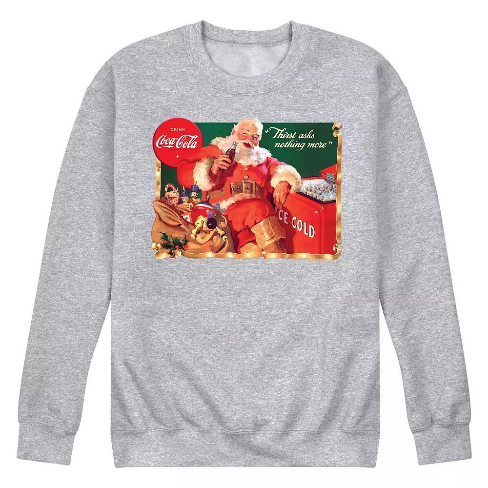 Men's CocaCola Vintage Santa Sweatshirt, Size: XXL, Blue Product Image
