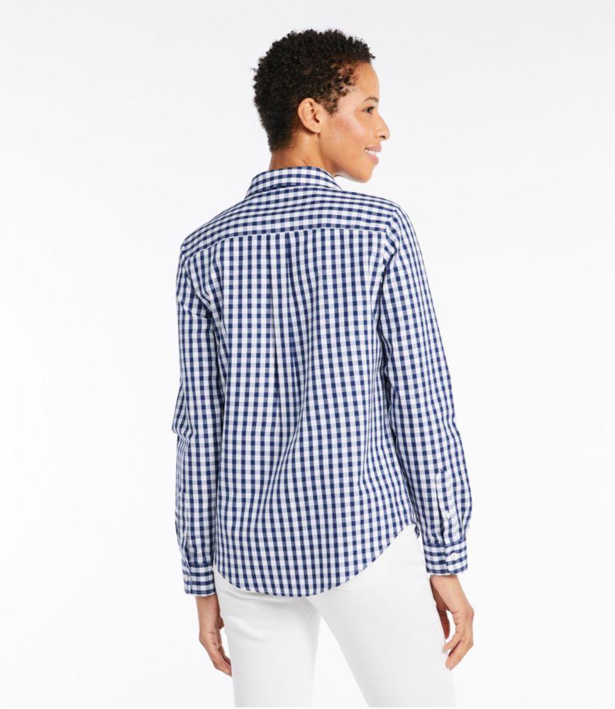
                            Women's Wrinkle-Free Pinpoint Oxford Shirt, Long-Sleeve Relaxed Fit Plaid
                         Product Image