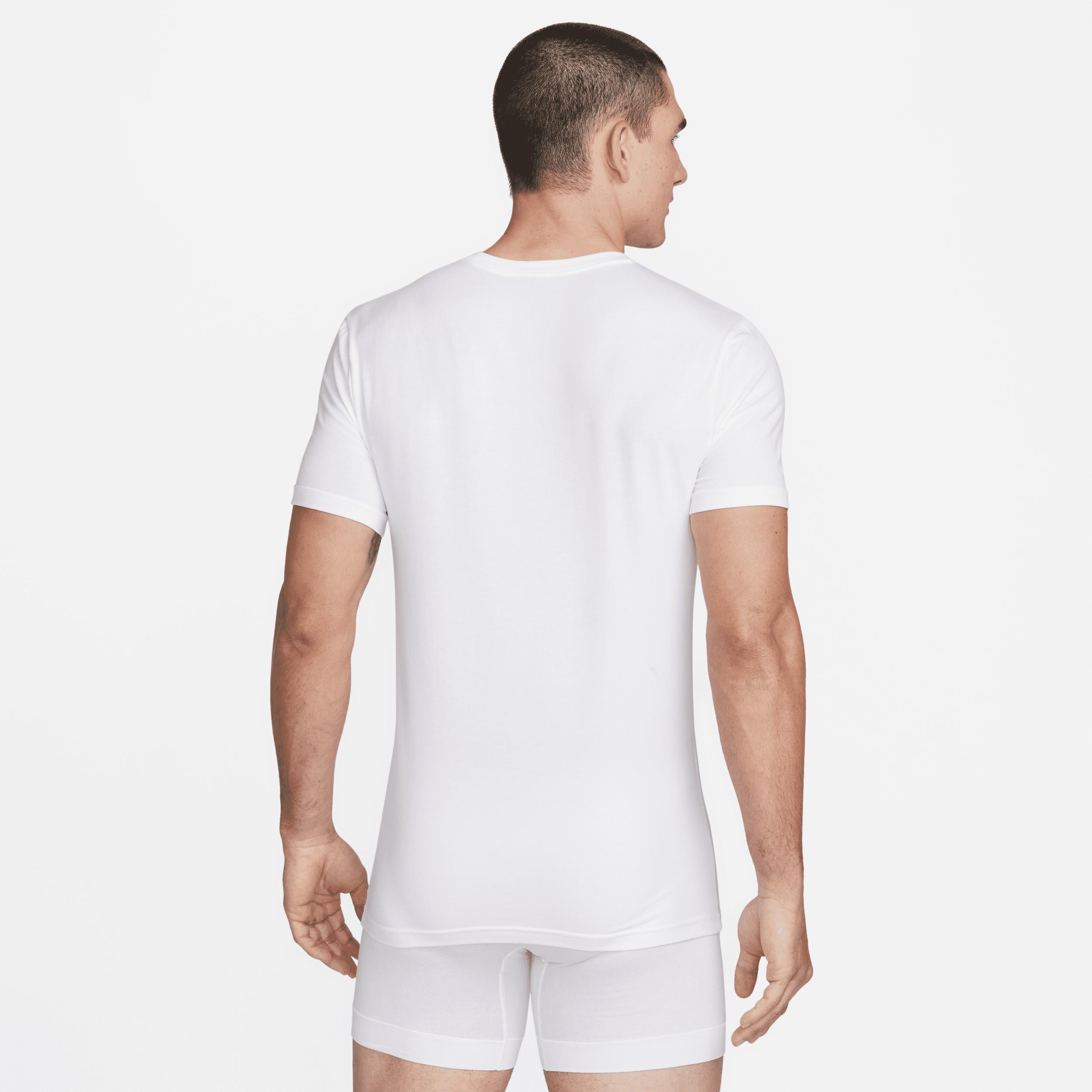 Men's Nike Dri-FIT Essential Cotton Stretch 2-Pack Crewneck Undershirt, Size: XXL, White Product Image