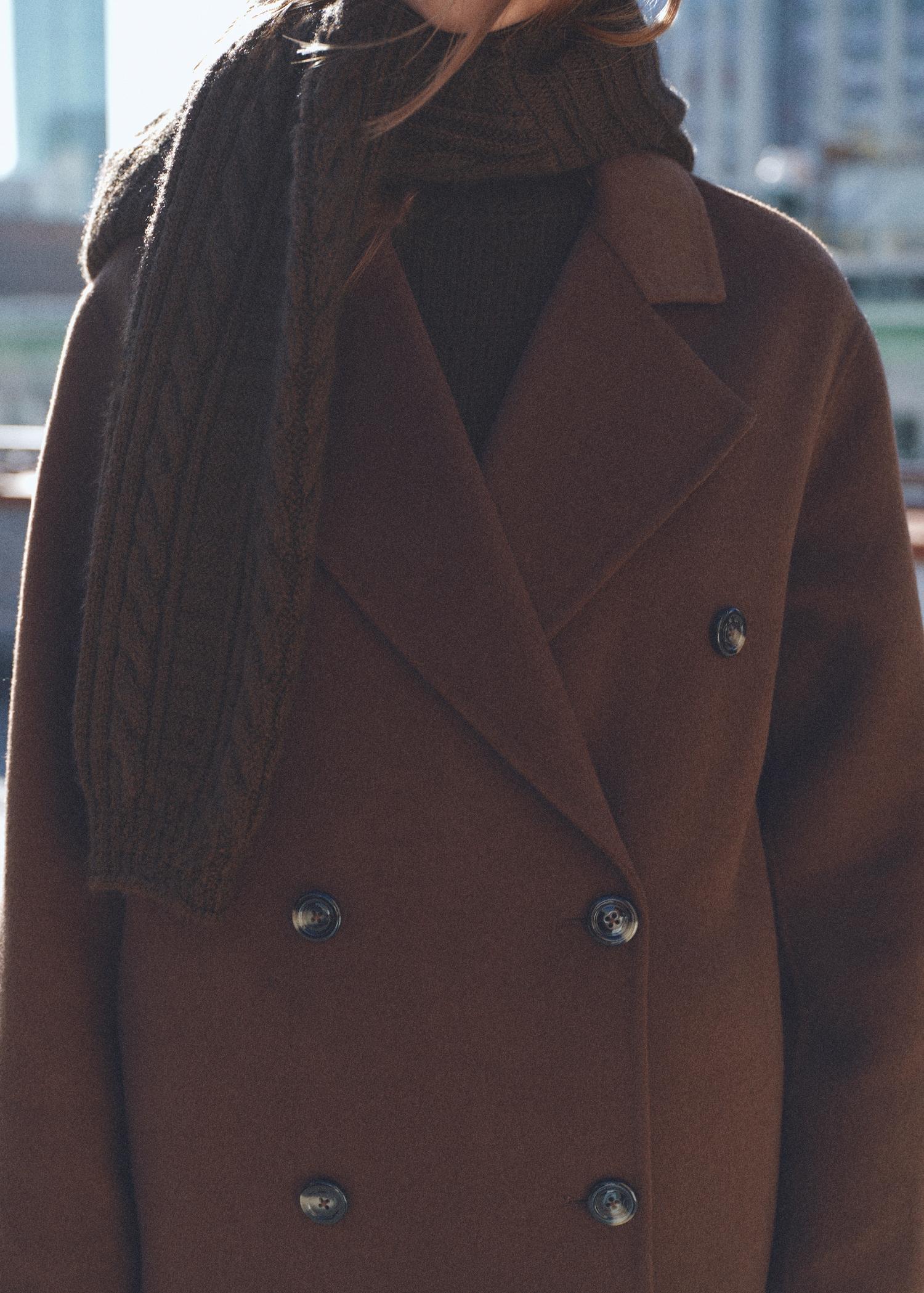 Double-breasted wool coat - Women | MANGO USA Product Image