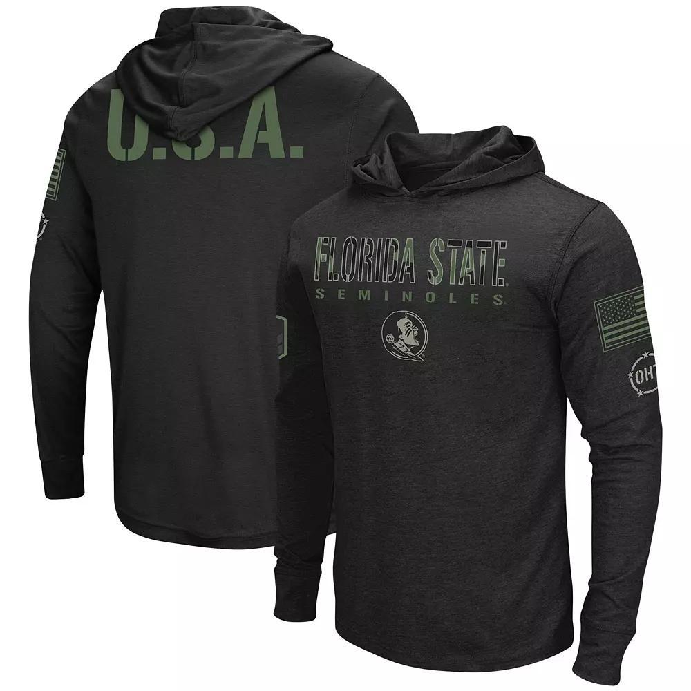 Men's Colosseum Black Florida State Seminoles Big & Tall OHT Military Appreciation Tango Long Sleeve Hoodie T-Shirt, Size: 4XB Product Image