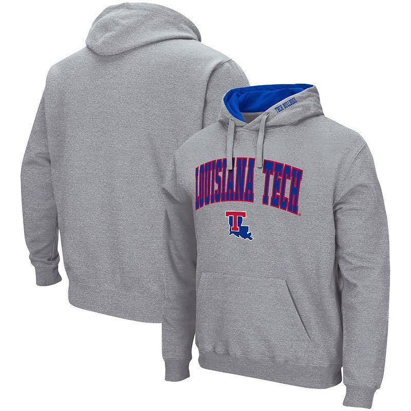 Men's Colosseum Heathered Gray Illinois State Redbirds Arch & Logo 3.0 Pullover Hoodie, Size: Medium, Ils Grey Product Image
