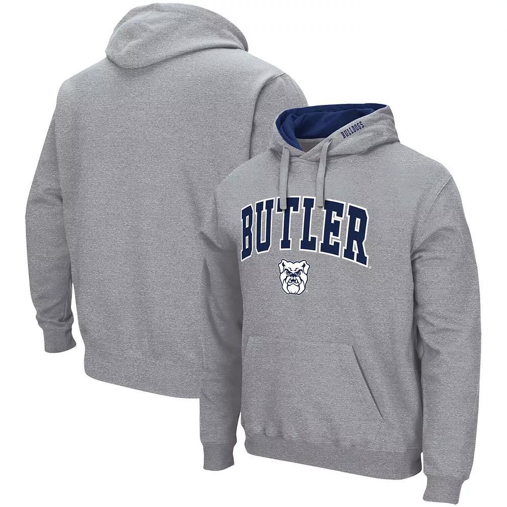Men's Colosseum Heathered Gray Butler Bulldogs Arch & Logo 3.0 Pullover Hoodie, Size: Medium, But Grey Product Image