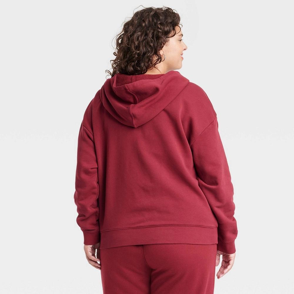Womens Leisure Studio Hooded Pullover Sweatshirt - Universal Thread Maroon 1X Product Image