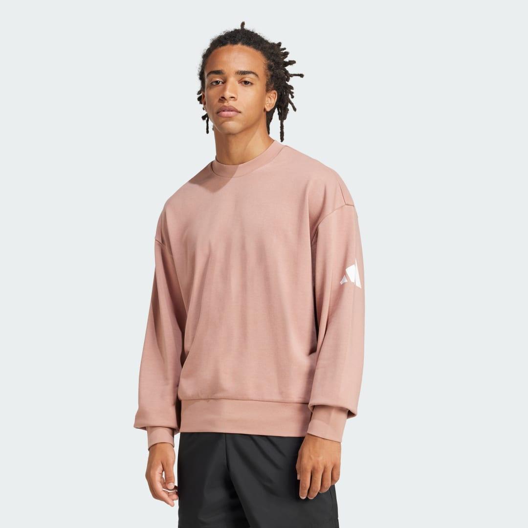 adidas Essentials Loose Fit 3 Bar Logo Sweatshirt Black L Mens Product Image