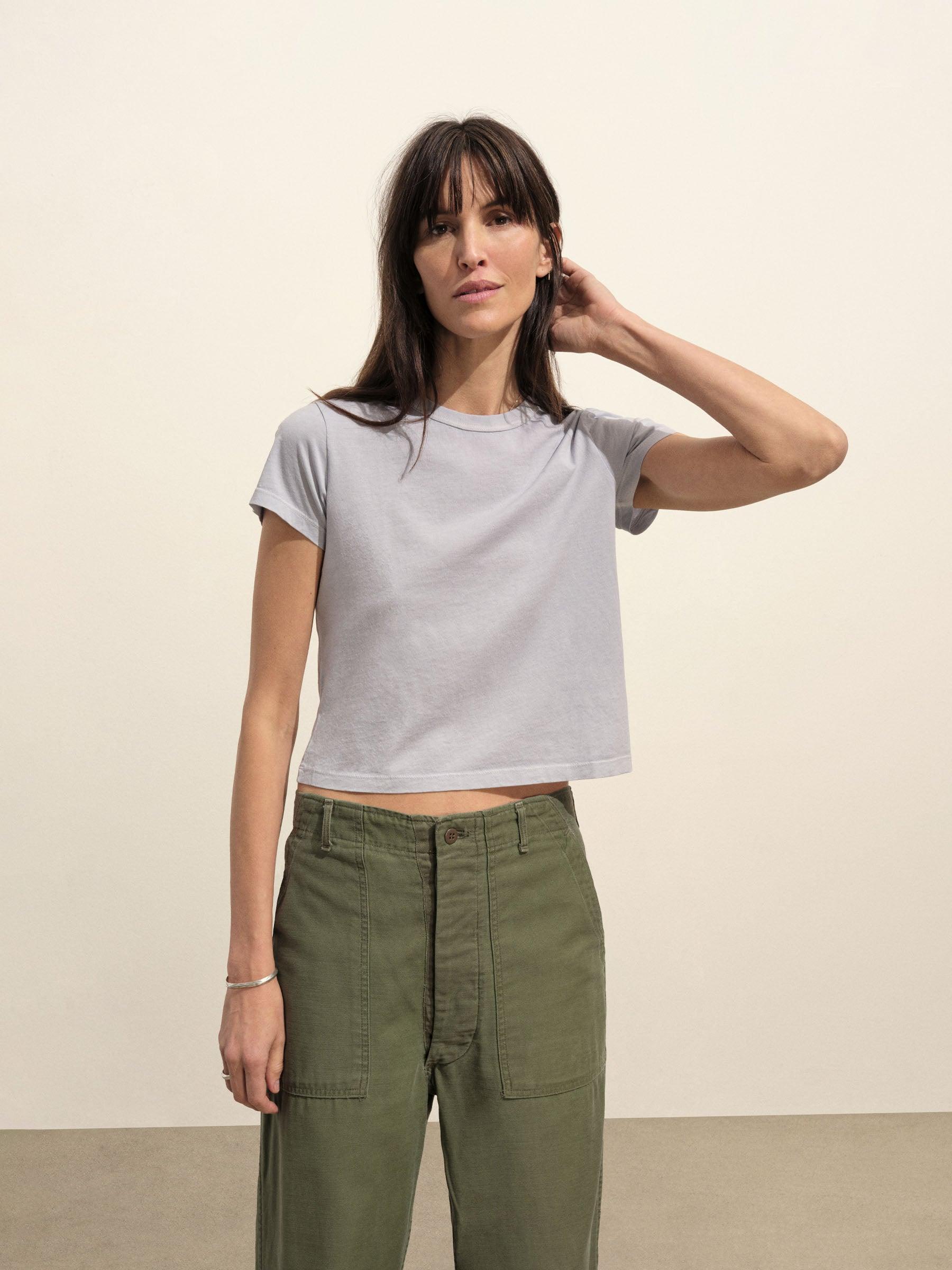 Dusty Blue Venice Wash Pima Boxy Crew Product Image
