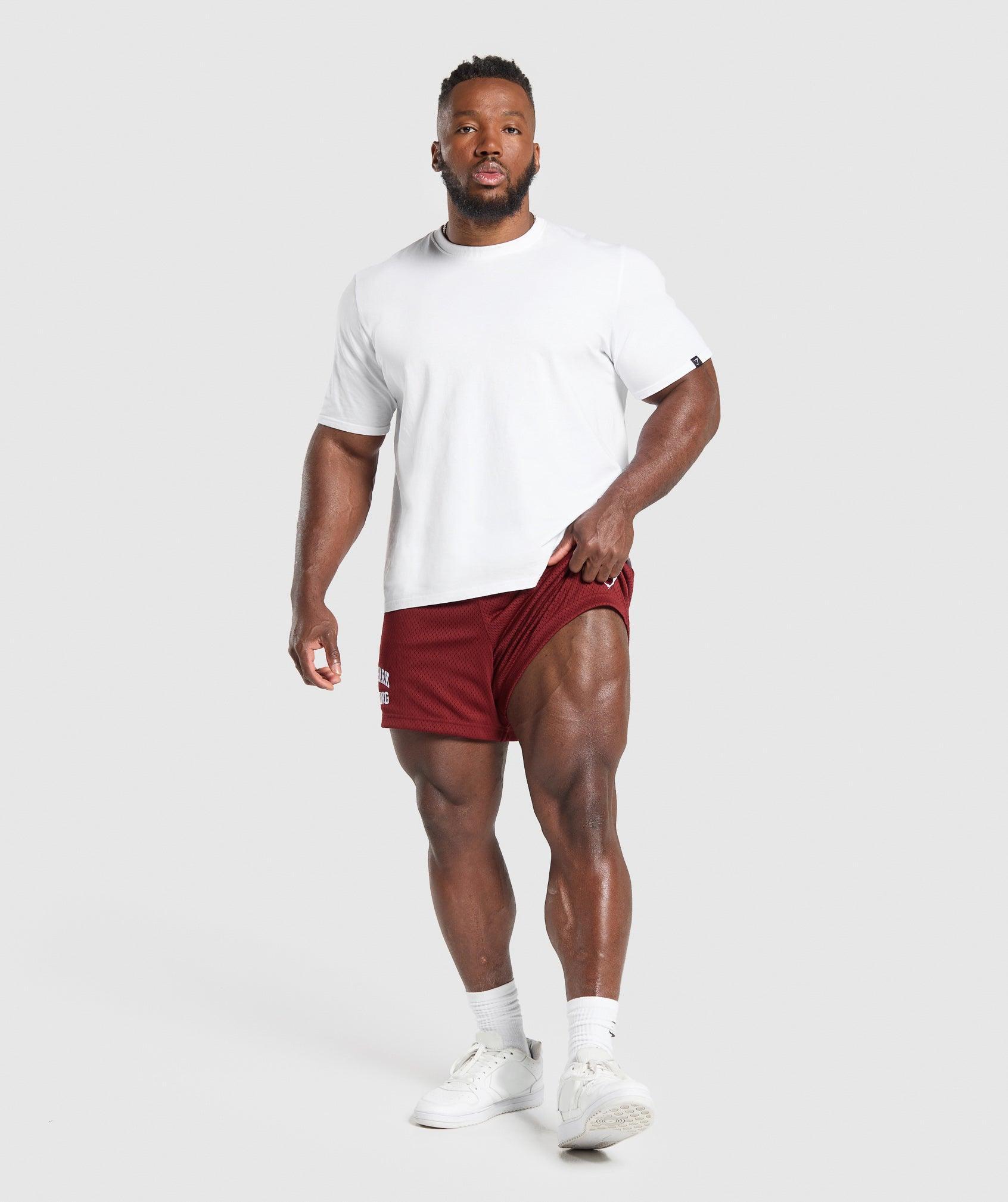 Gymshark Lifting Mesh 5" Shorts - Sets Red Male Product Image