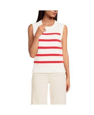 Plus Size Lands' End Drifter Cable Stitch Sweater, Women's, Size: XL, Navy Blue Stripe Product Image