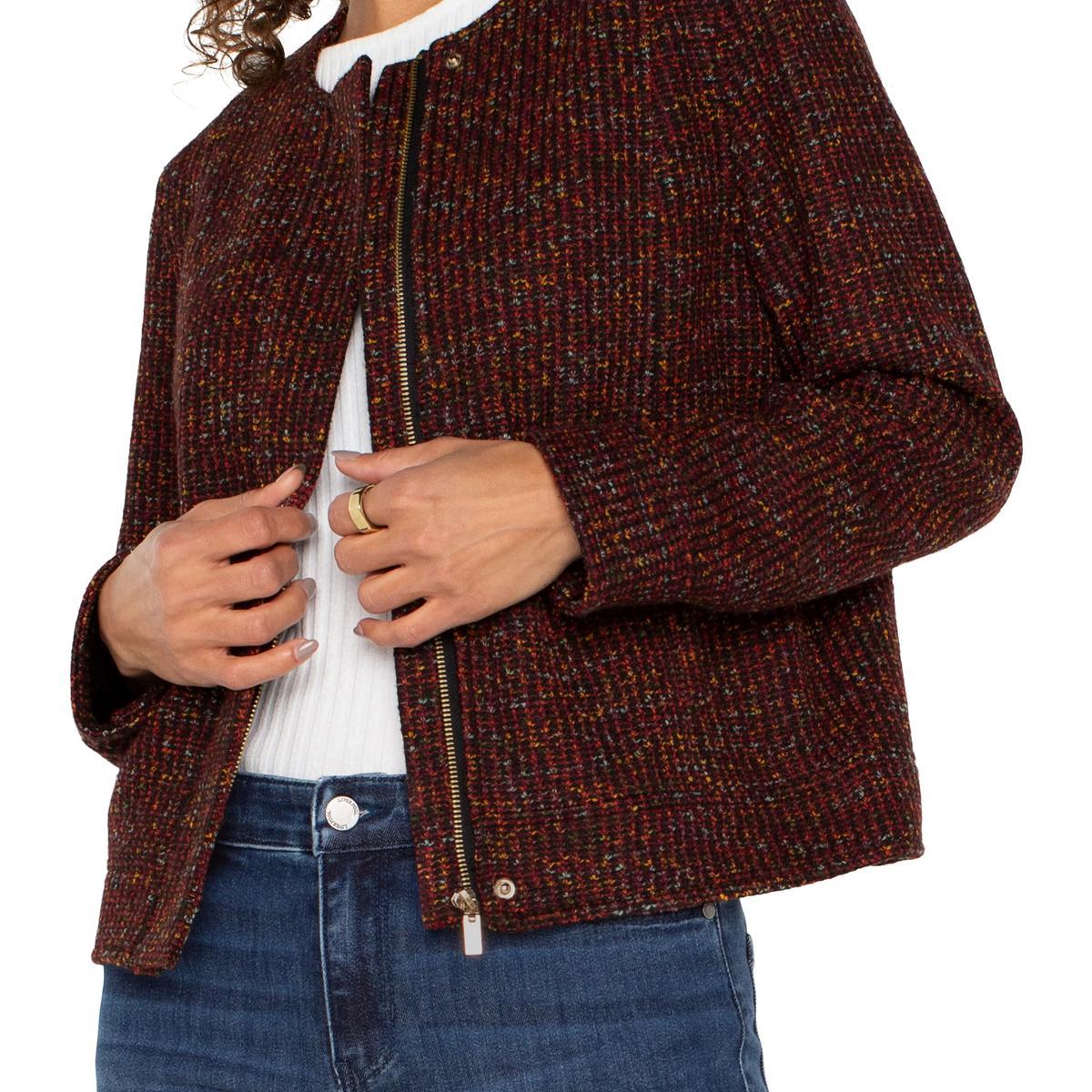 Collarless Zip Up Jacket Product Image