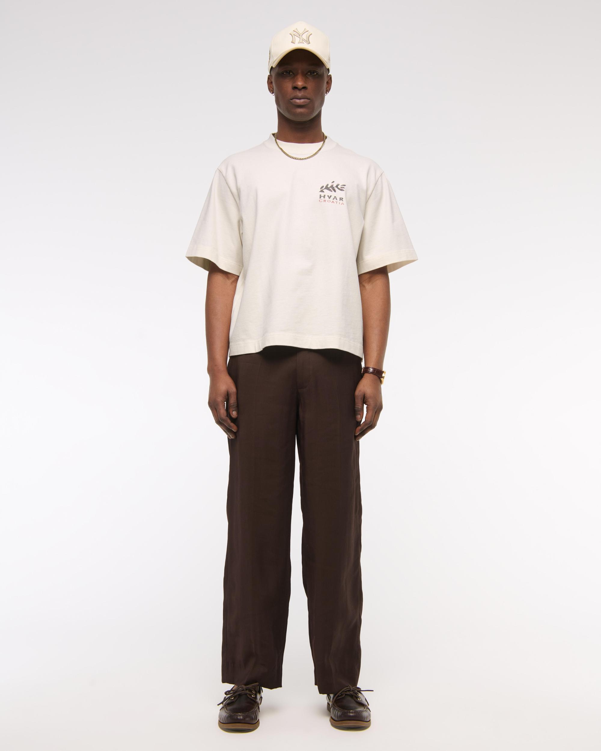 Premium Heavyweight Cropped Beach Club Graphic Tee Product Image