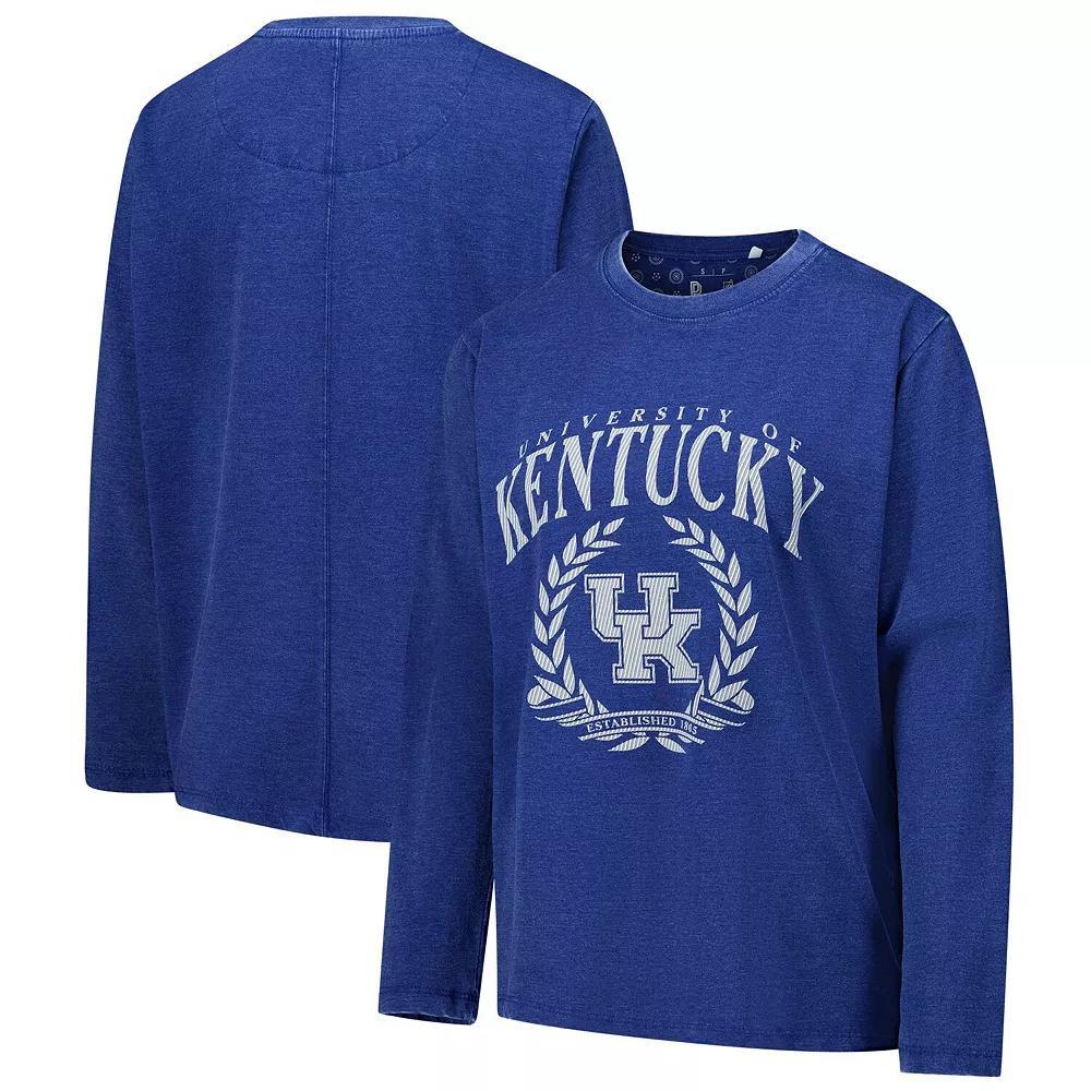 Women's Pressbox Royal Kentucky Wildcats Chandler Olive Leaf Arch Long Sleeve T-Shirt, Size: 2XL, Blue Product Image