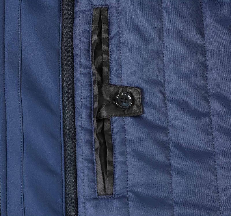 (40R) Slim Fit Wool Blend Navy Coat Product Image