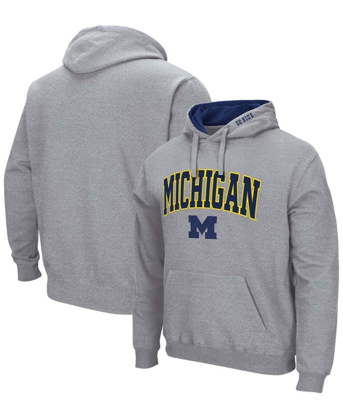 Men's Colosseum Navy Michigan Wolverines Arch & Logo 3.0 Pullover Hoodie, Size: 2XL, Blue Product Image