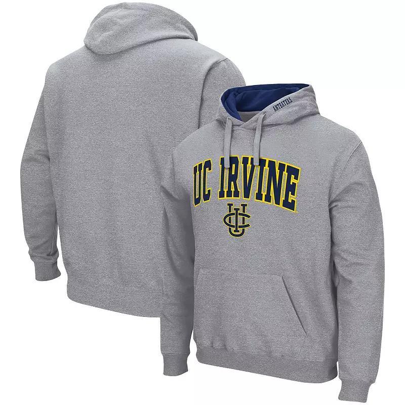 Men's Colosseum Heathered Gray UC Irvine Anteaters Arch and Logo Pullover Hoodie, Size: Large, Uci Grey Product Image