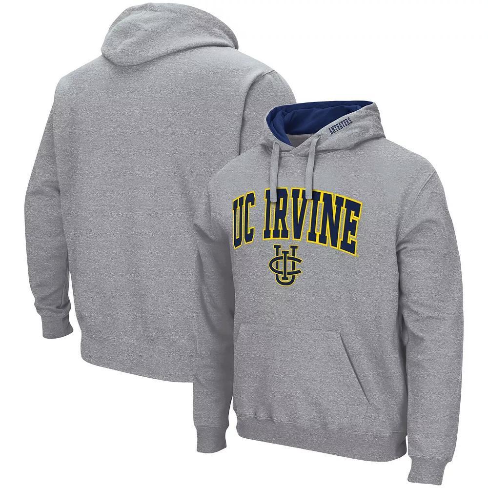 Men's Colosseum Heathered Gray UC Irvine Anteaters Arch and Logo Pullover Hoodie, Size: Large, Uci Grey Product Image