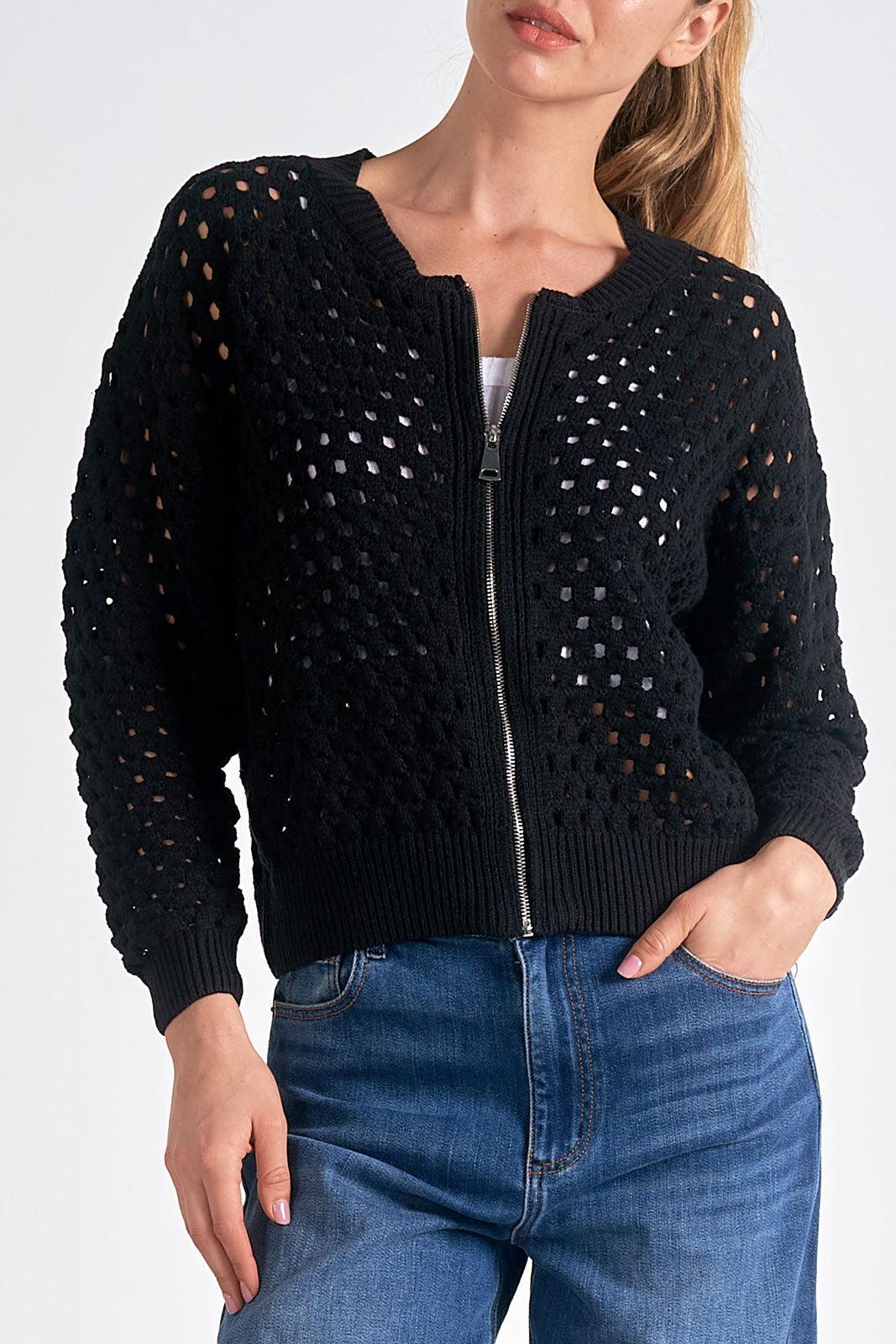 Zip Down Mesh Bomber Jacket Product Image