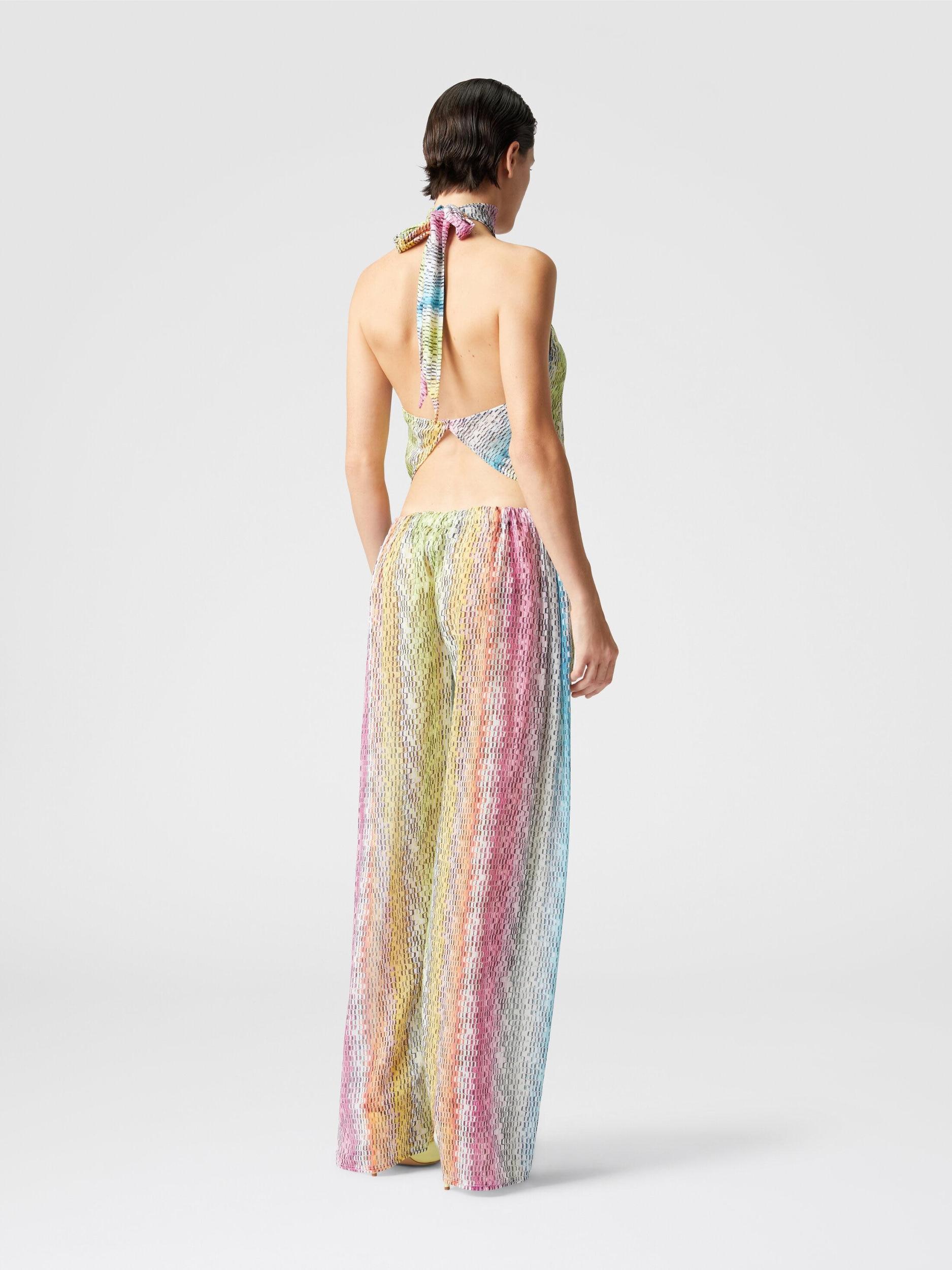 Printed cotton and silk blend trousers with drawstring Product Image