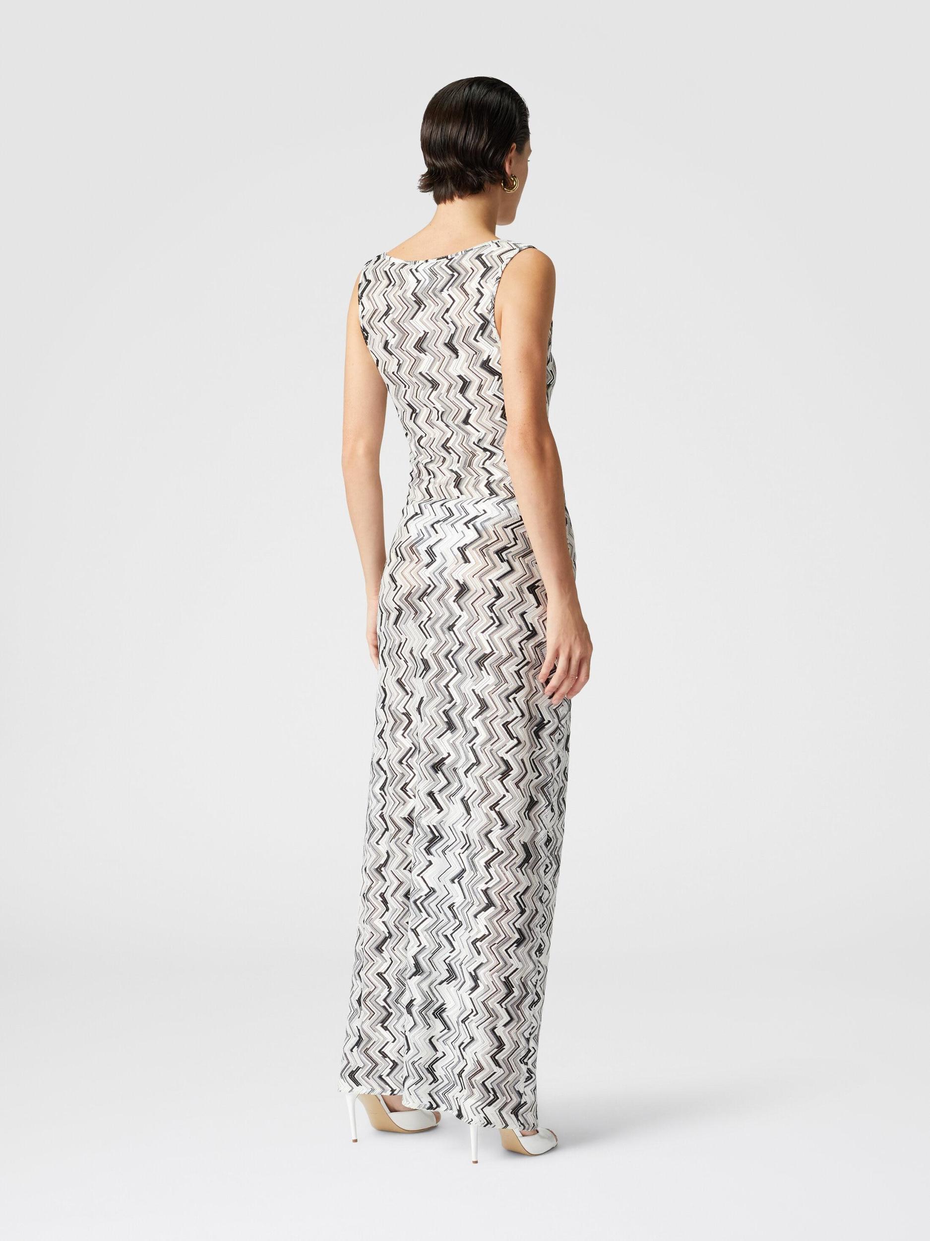 Long cover-up dress in slub zigzag viscose blend Product Image