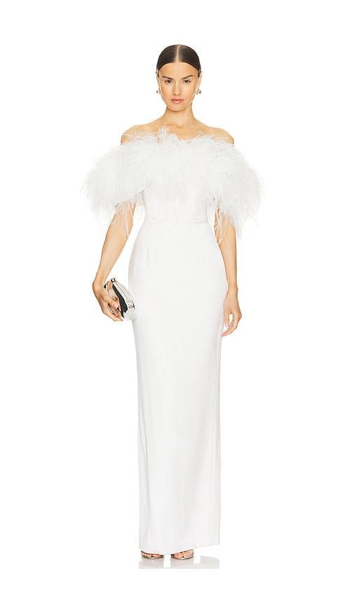 Lola Blanc Strapless Feather Gown Bronx and Banco Product Image