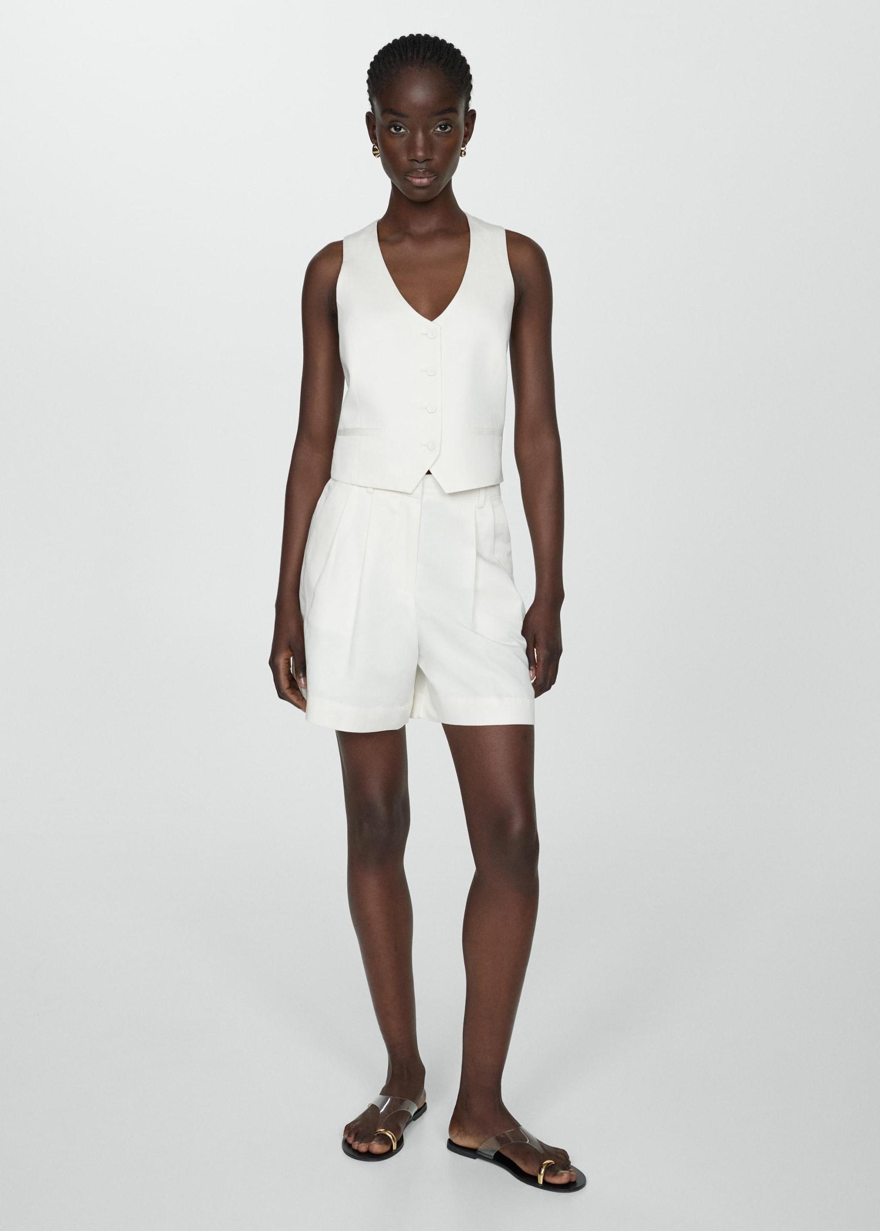 Linen waistcoat with buttons - Women | MANGO USA Product Image