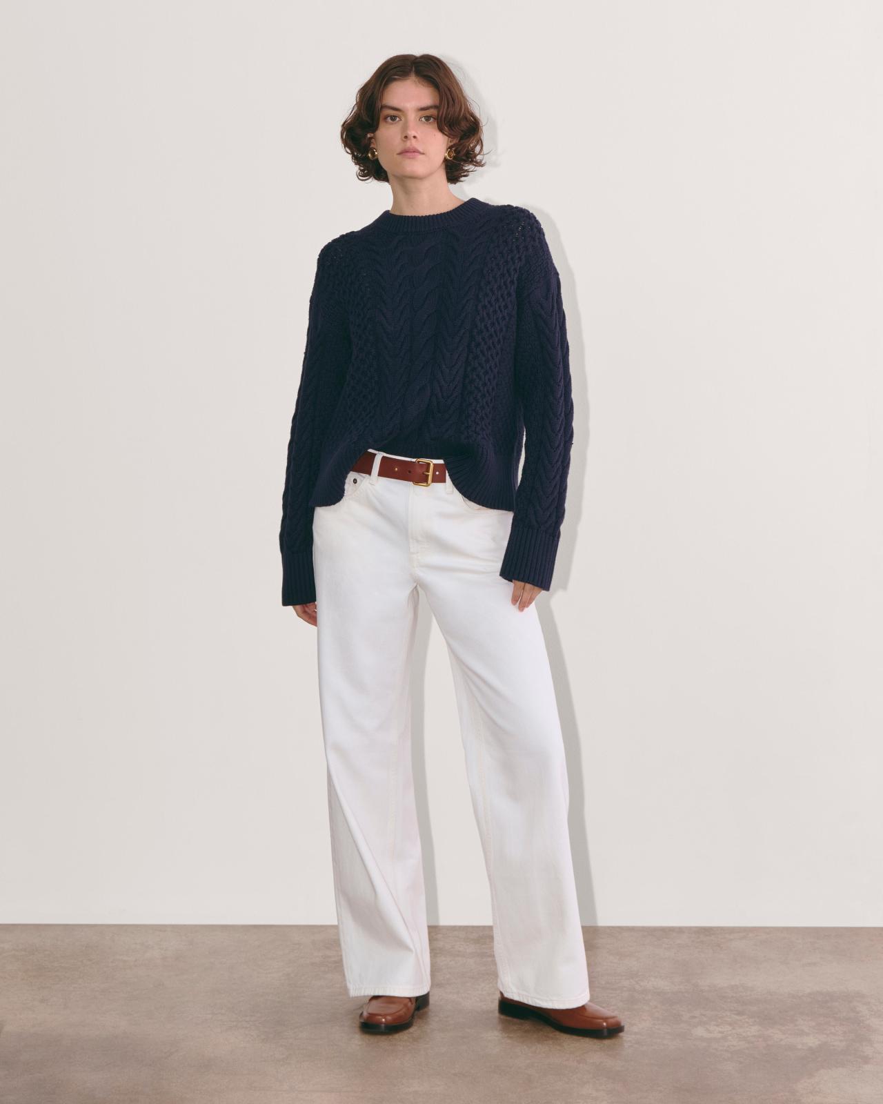 The Cable Sweater in Everyday Cotton Product Image