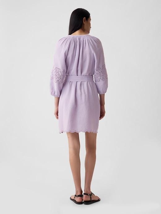 Crinkle Gauze Embroidered Mini Dress Product Image
