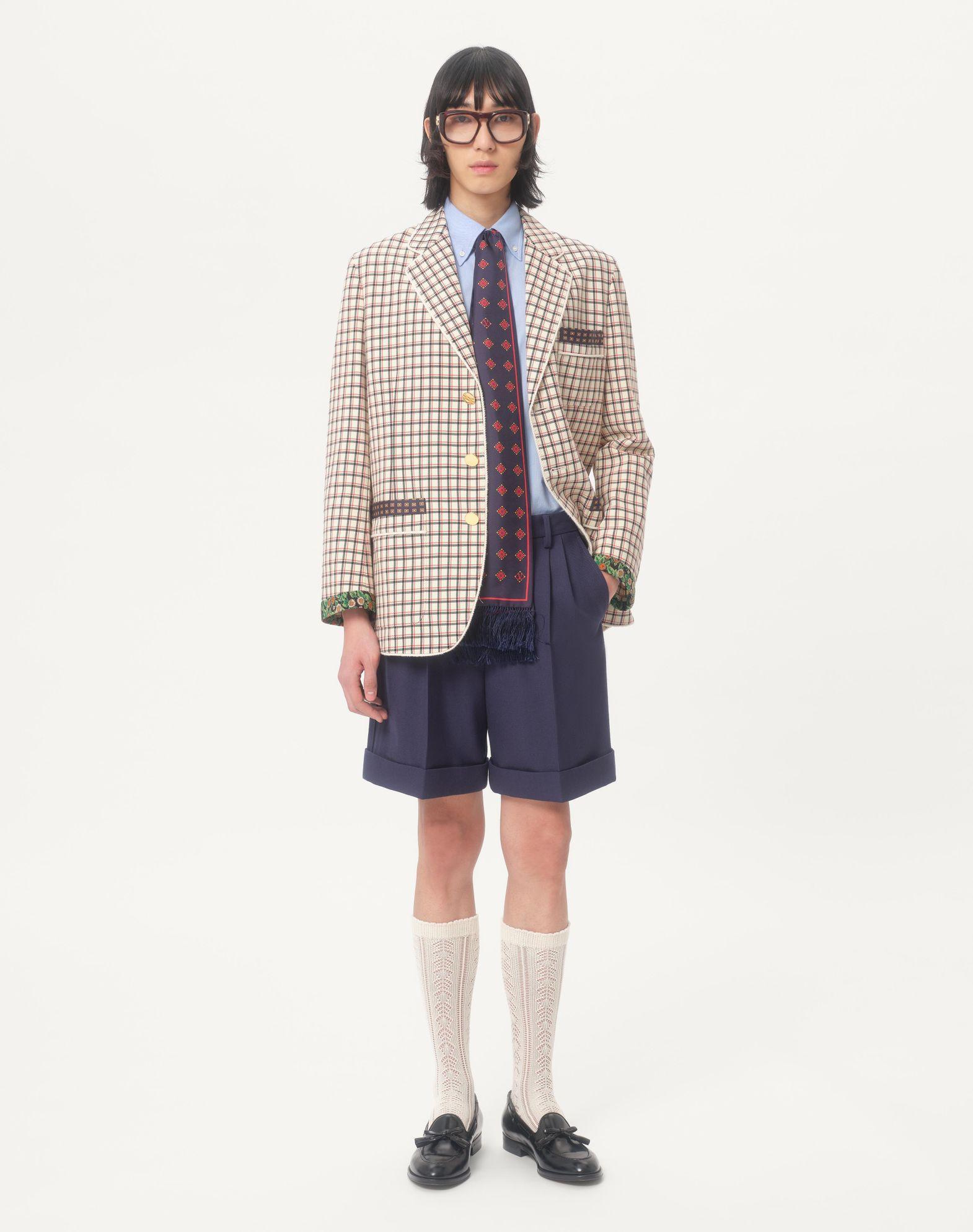 Cuffed Wool Gabardine Bermuda Shorts Product Image