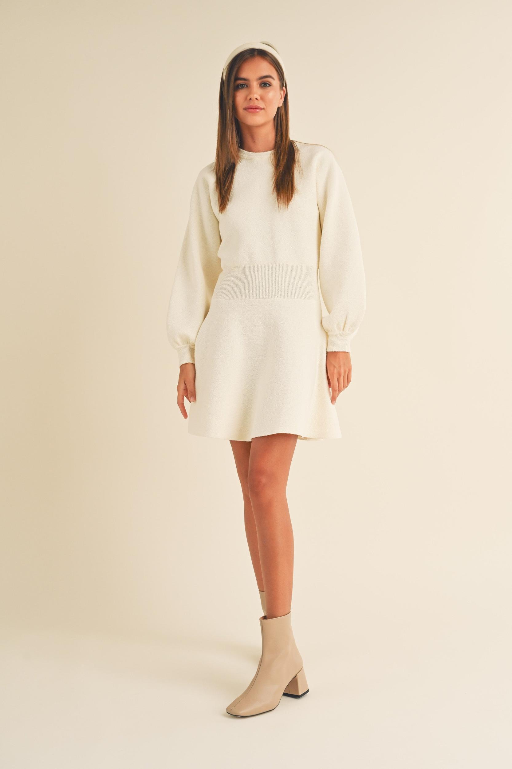 Balloon Sleeve Sweater Dress Product Image