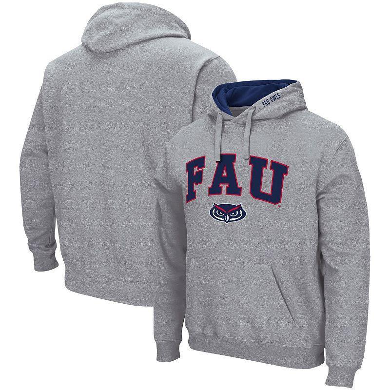 Men's Colosseum Heathered Gray Pepperdine Waves Arch and Logo Pullover Hoodie, Size: Large, Nc2 Grey Product Image