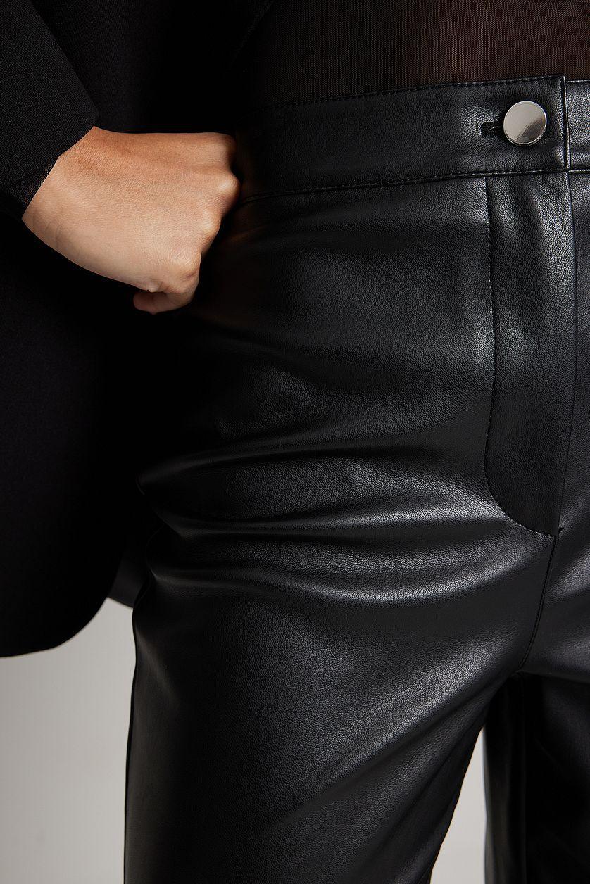 Fitted Flared PU Pants Product Image