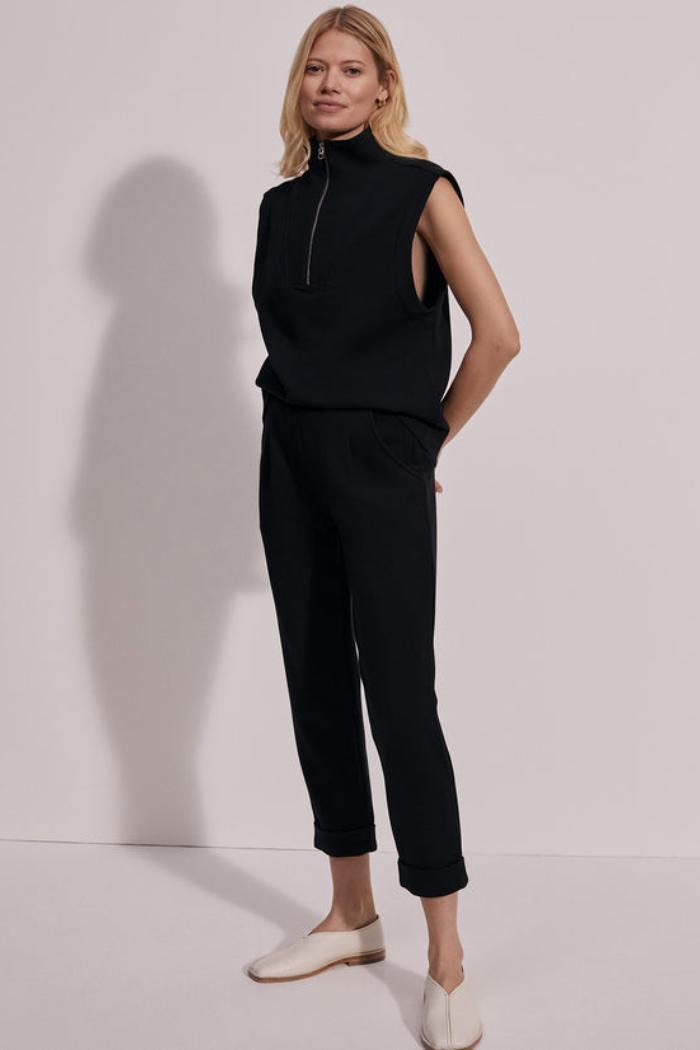 Magnolia Half-Zip Tank- Black Product Image