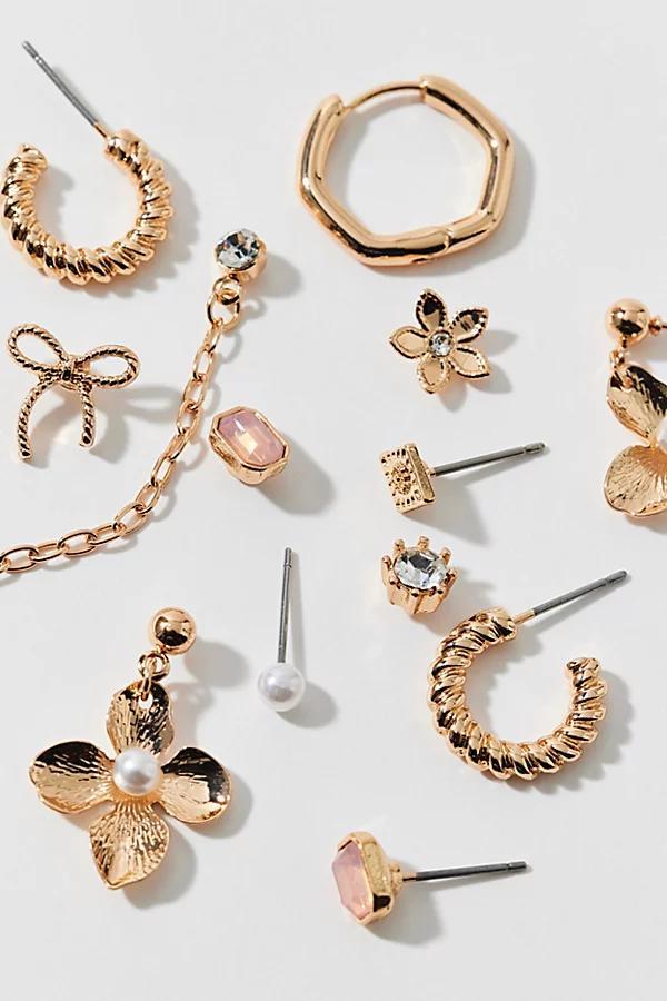 Faye Bows And More Post & Hoop Earring Set Womens at Urban Outfitters Product Image