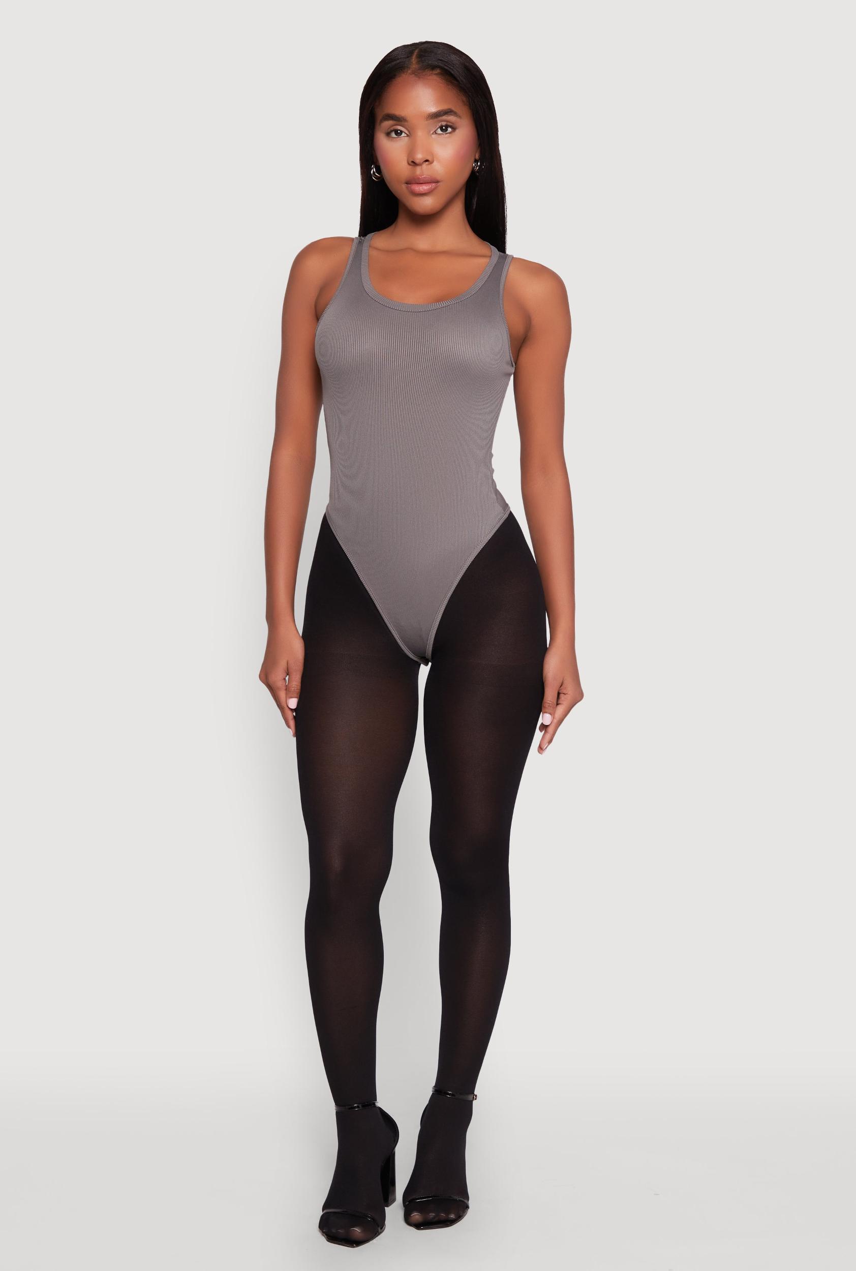 Womens Daisy Basic Ribbed Knit Tank Bodysuit Product Image