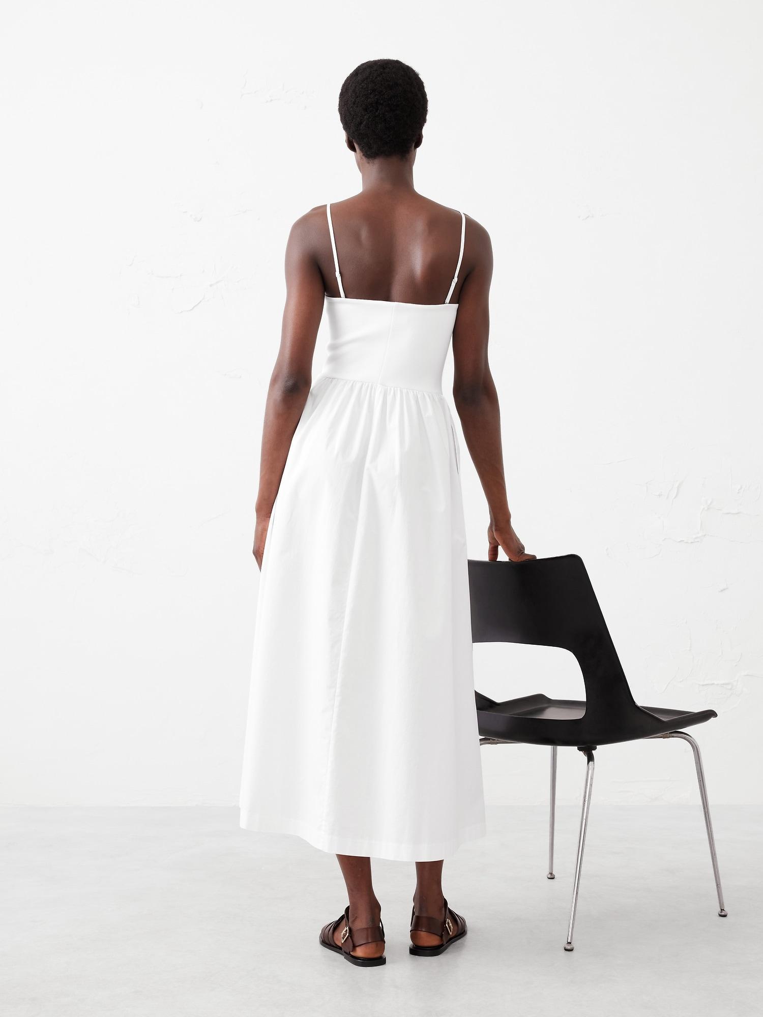Strappy Mixed Media Midi Dress Product Image