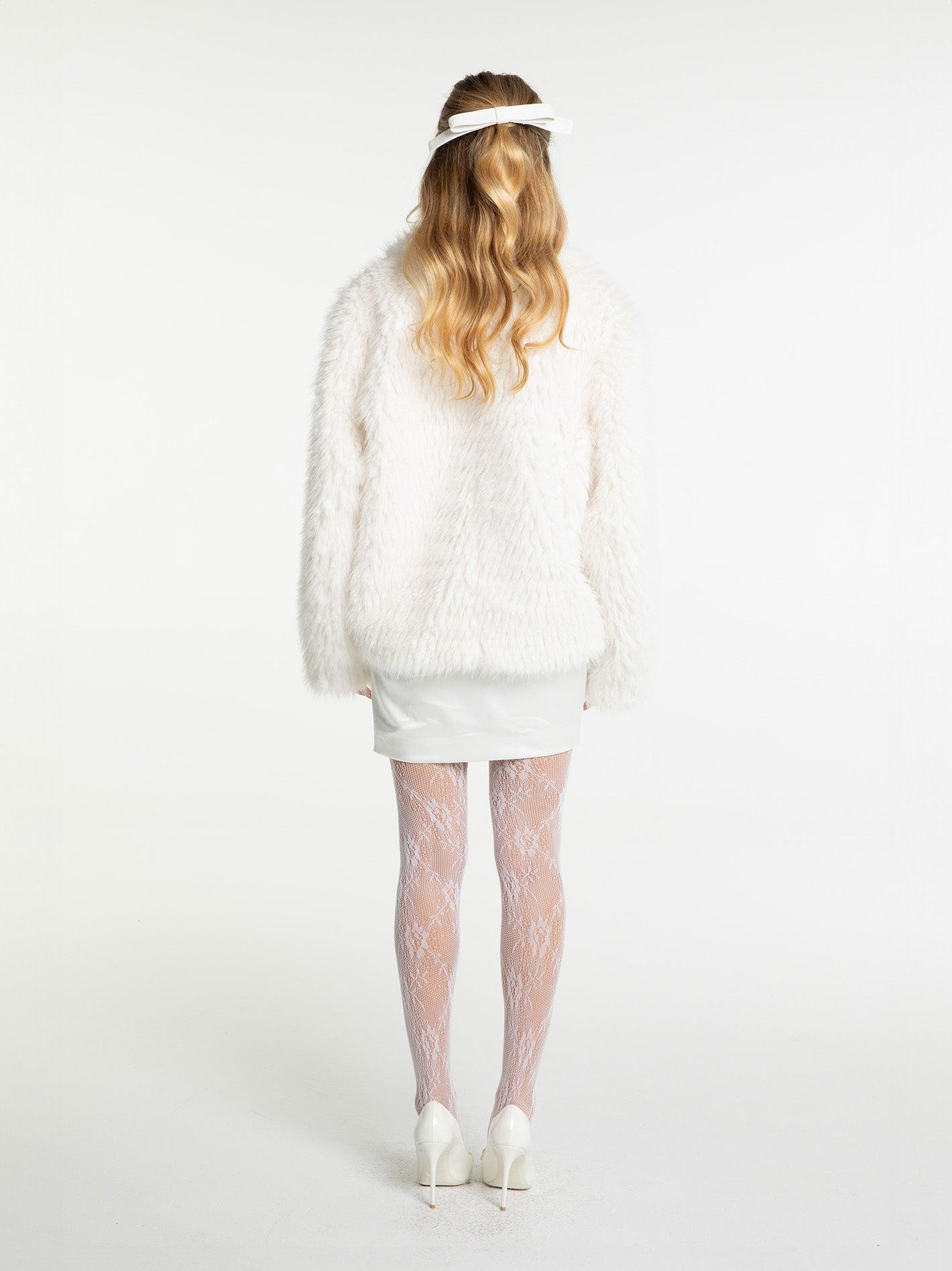 Alyssa Fur Coat (White) Product Image