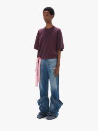 SATIN CROPPED T-SHIRT in purple | JW Anderson US  Product Image