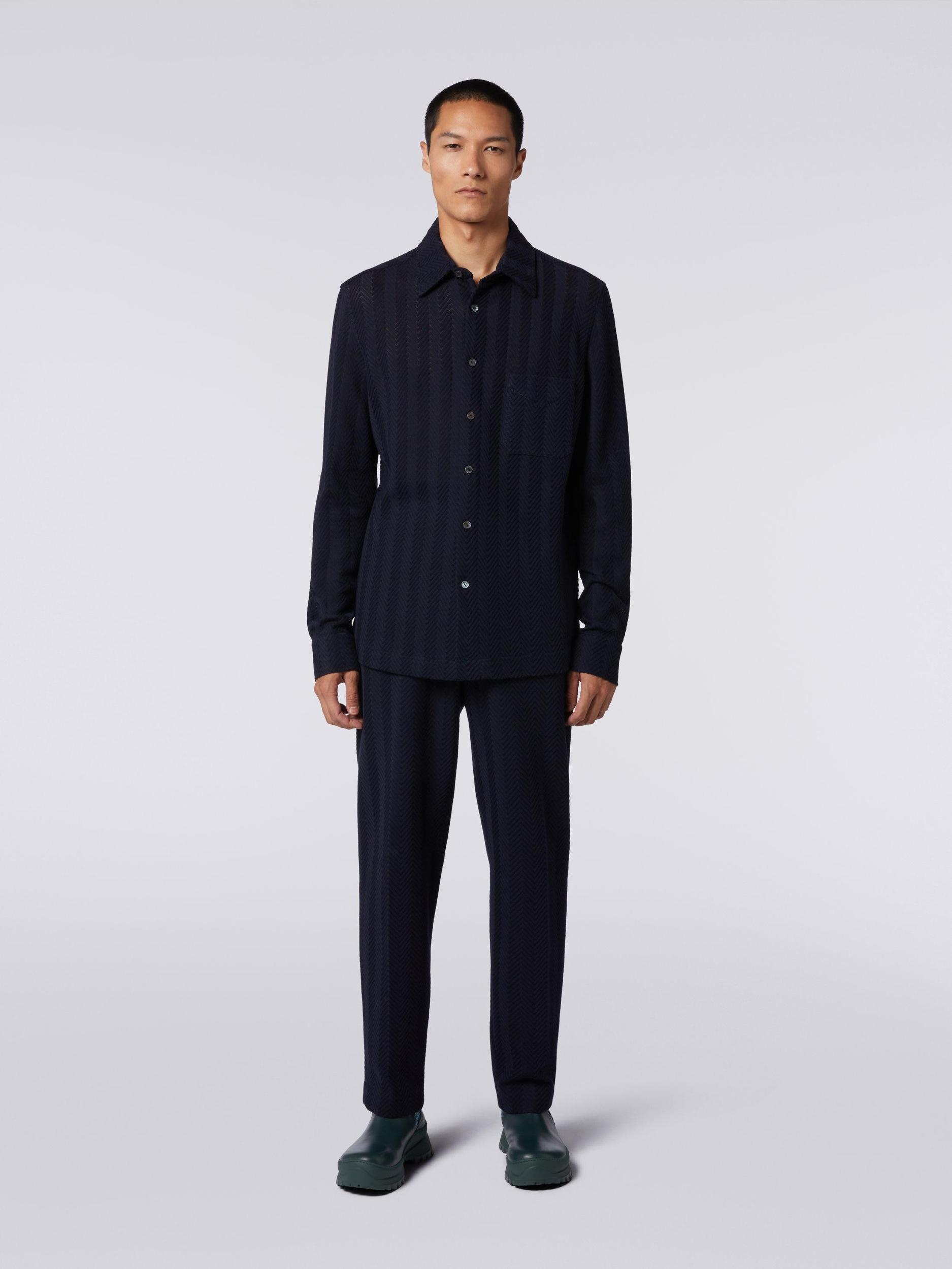 Cotton and viscose chevron shirt Product Image