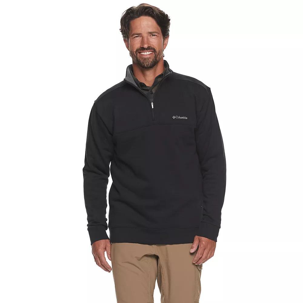 Mens Columbia Hart Mountain II Quarter-Zip Pullover Oatmeal Grey Product Image