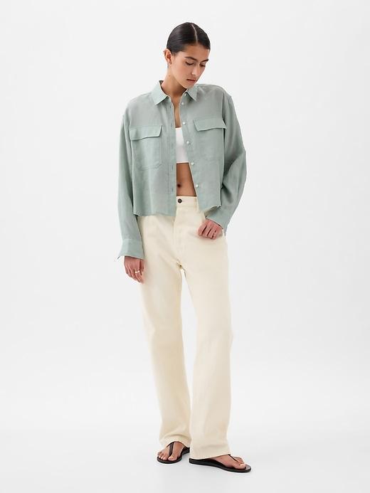 Organic Cotton Poplin Cropped Shirt Product Image